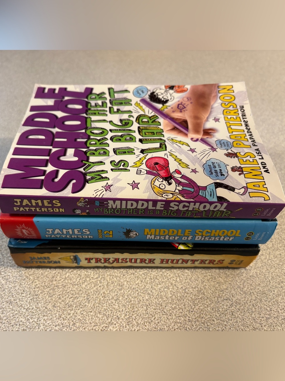 3 Middle School Series Kids Books By Popular Author, James Patterson